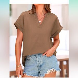 BTFBM Women Tops Dressy Casual Business Office Work Outfits V Neck